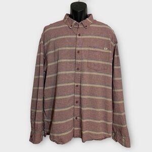 Vans Red & Yellow Striped Long Sleeve Button Down Size XXL